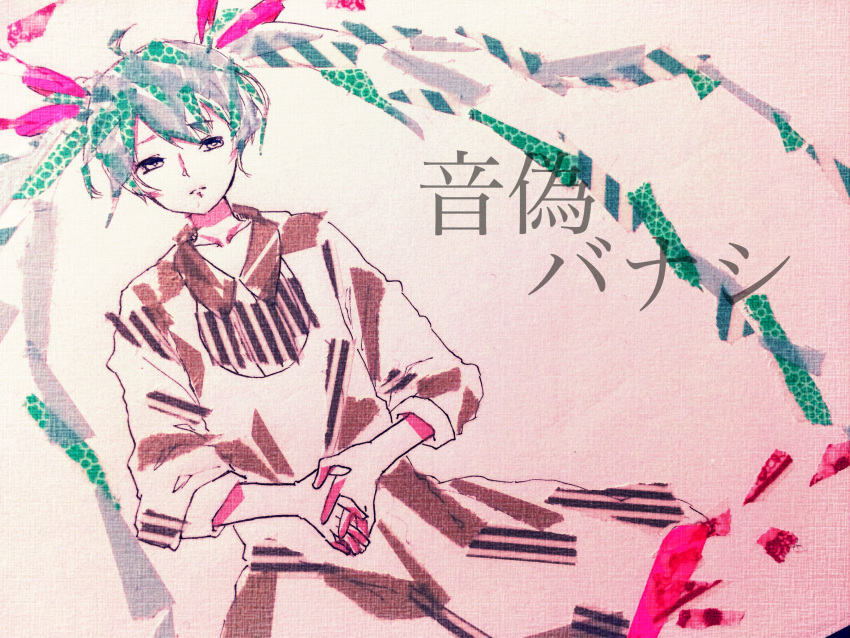 1girl, absurdres, aqua_hair, asagi_kino, collarbone, collared_dress, commentary_request, cowboy_shot