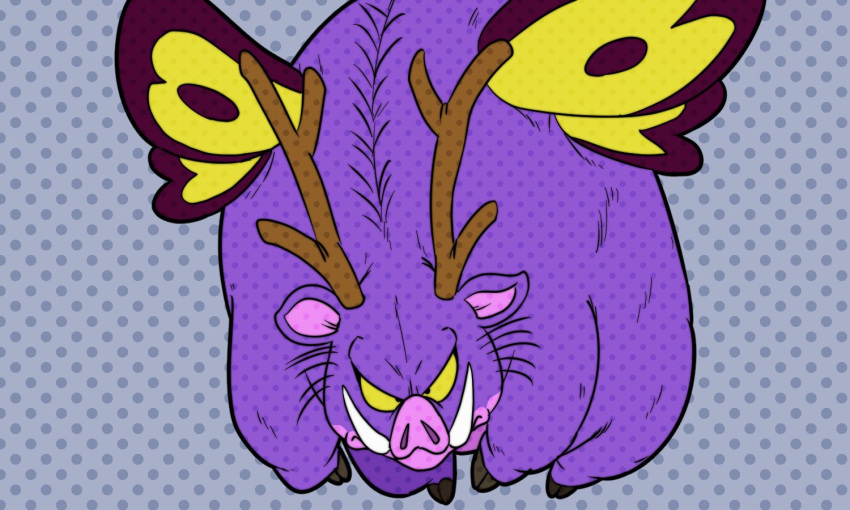 1other, animal, antlers, butterfly_wings, chankop, colored_sclera, commentary_request, creature
