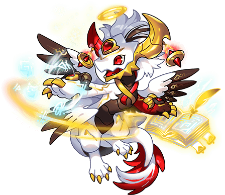 1other, angel, book, castigue_(executor)_(dragon_village), dragon, dragon_village_(series), dragon_village_collection, feathered_wings