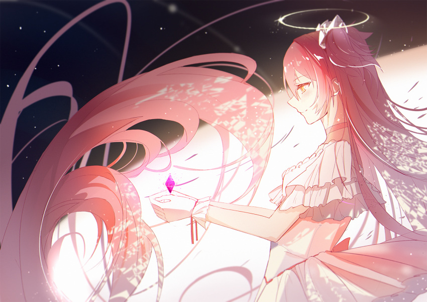 1girl, absurdly_long_hair, back_bow, bow, chinese_commentary, choker, closed_mouth, commentary_request