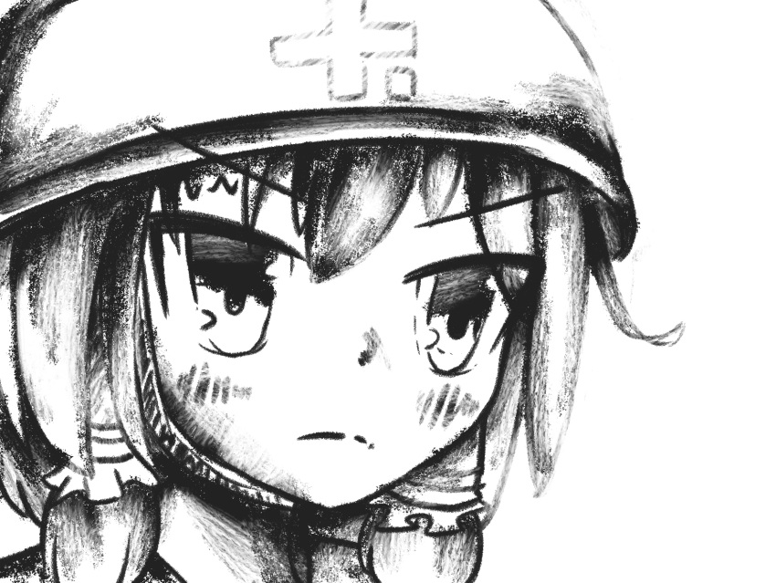 1girl, a-ha, blush, chinese_commentary, close-up, closed_mouth, commentary_request, cookie_(touhou)