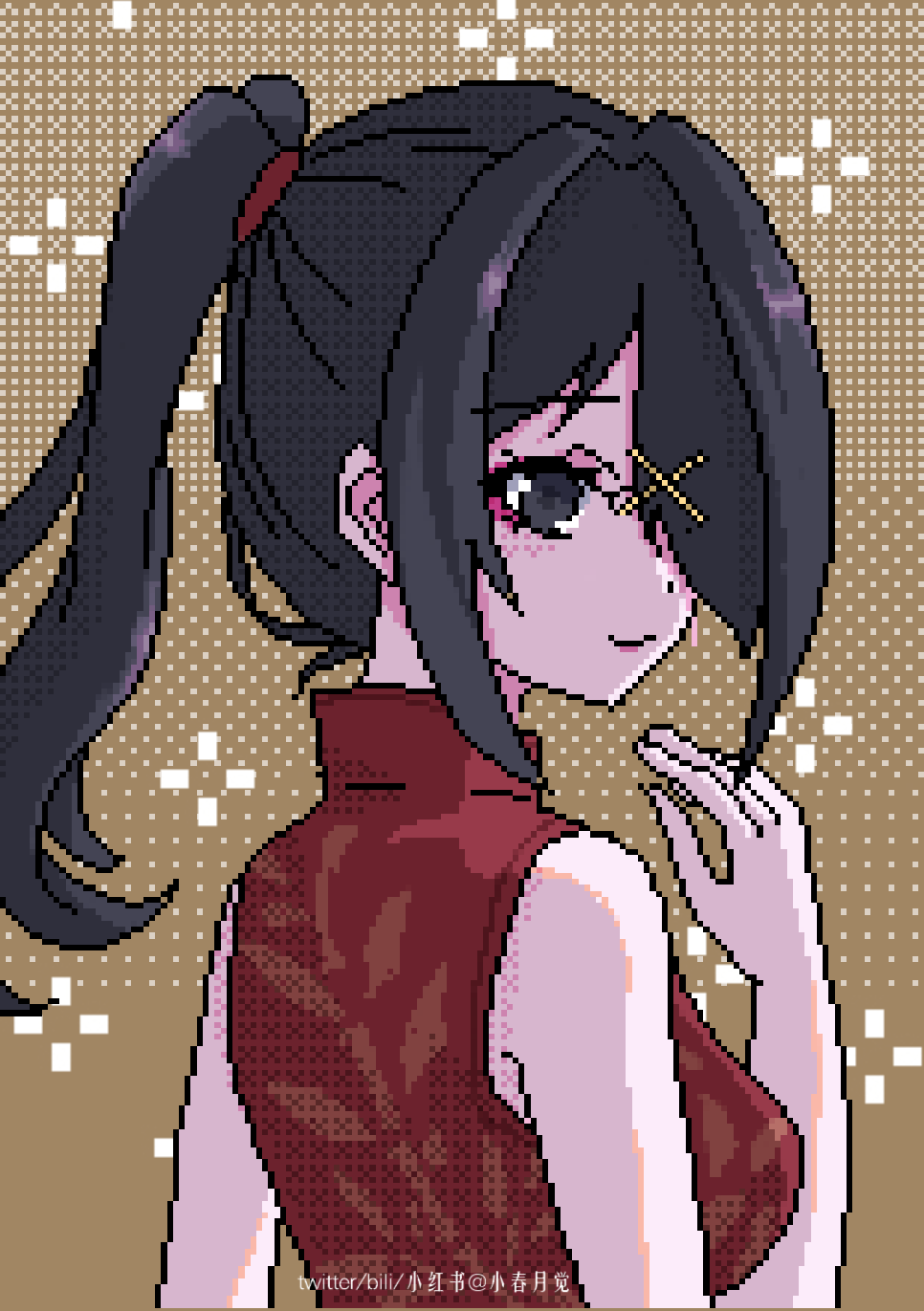 1girl, ame-chan_(needy_girl_overdose), black_eyes, black_hair, bow, chest_bow, china_dress, chinese_clothes