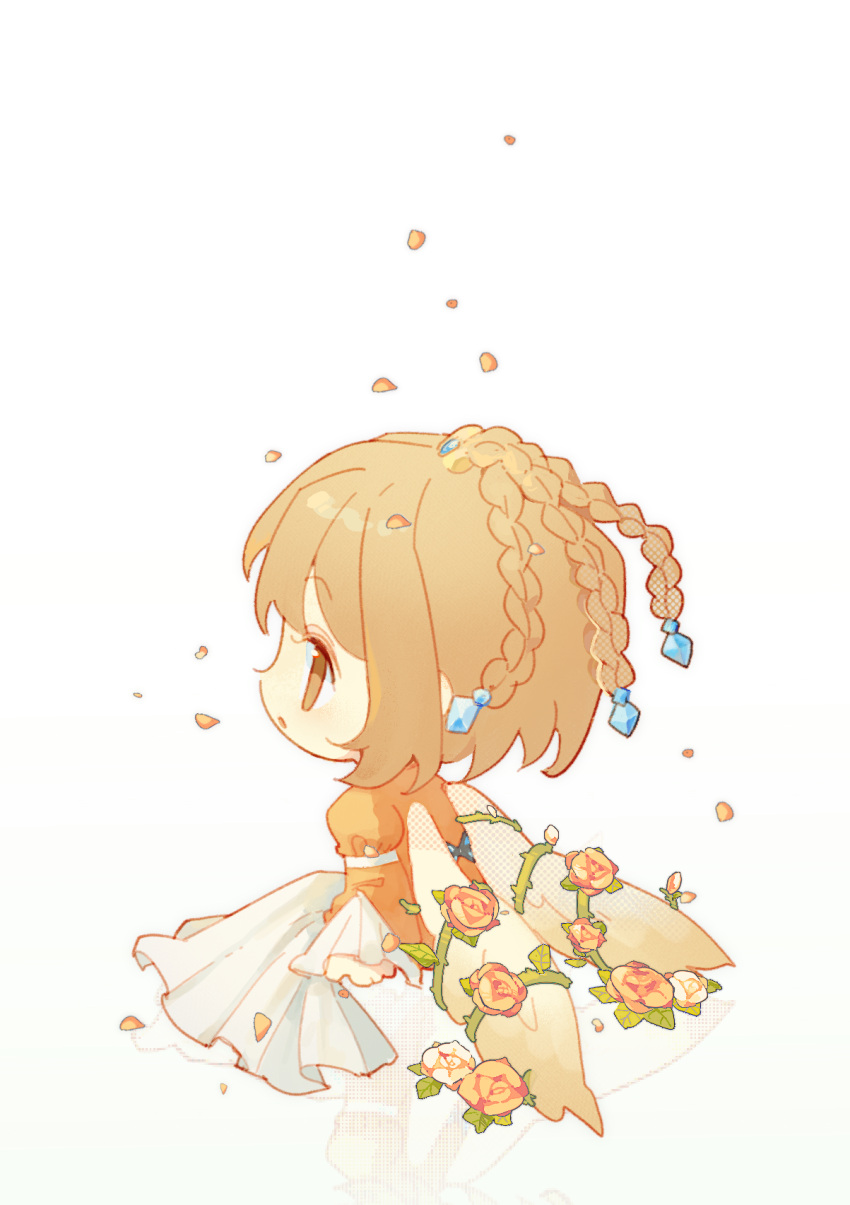 1girl, :o, bound, bound_wings, braid, brown_eyes, brown_hair, chinese_commentary