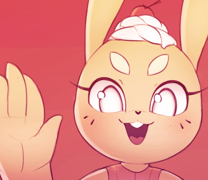 1girl, :3, absurdres, animal_ears, animal_nose, body_fur, buck_teeth, cherry