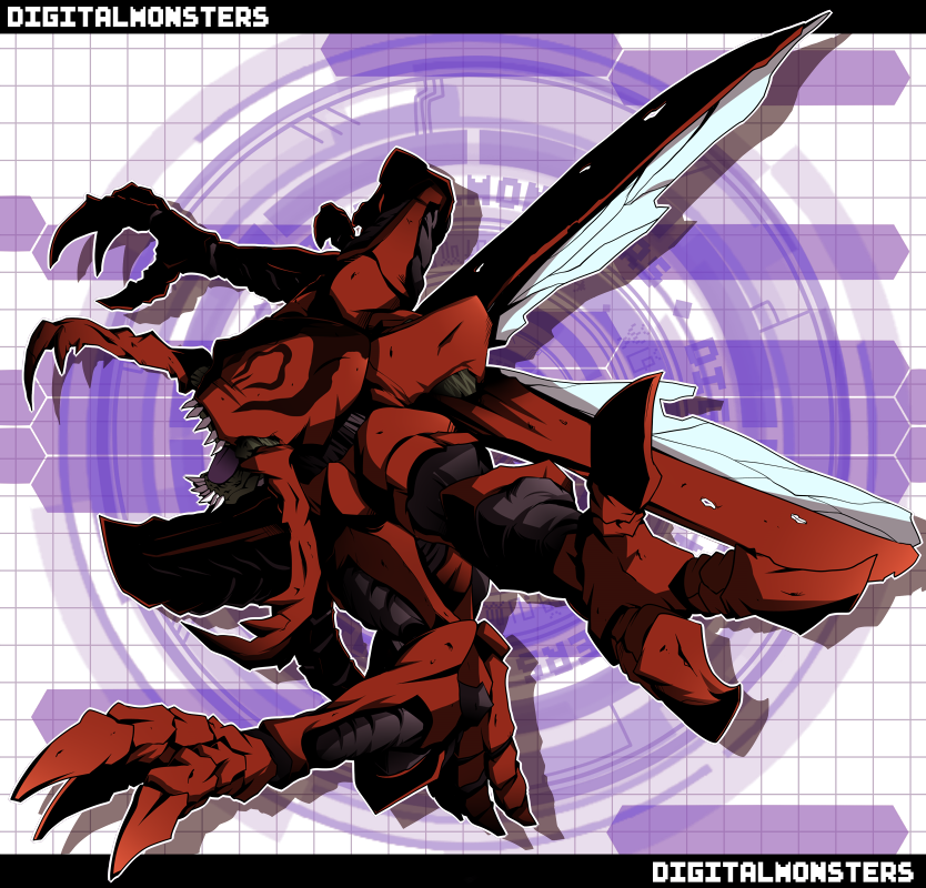 digimon, digimon_adventure, extra_arms, facial_mark, insect_wings, kuwagamon, letterboxed, mandibles