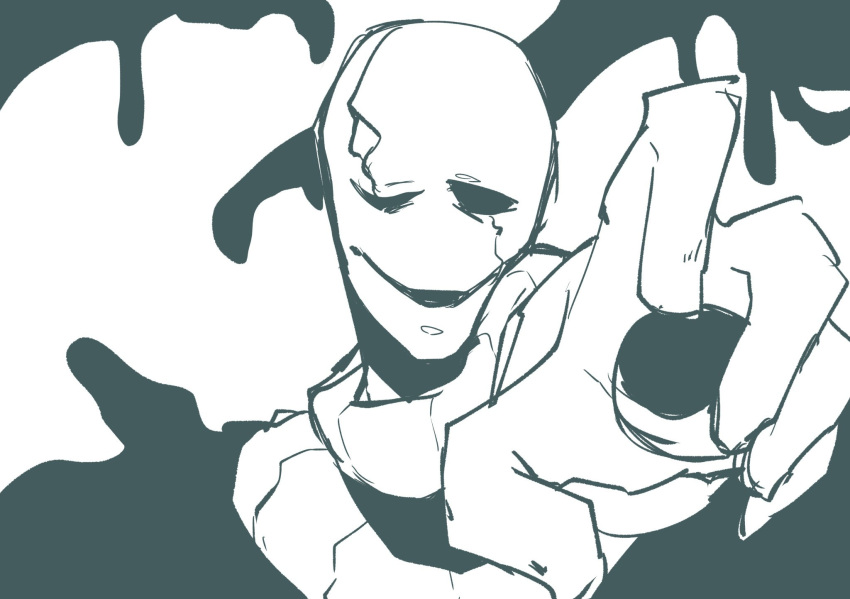 1boy, 2021, 2d, close-up, digital_media, foreshortening, highres, hole_in_hand