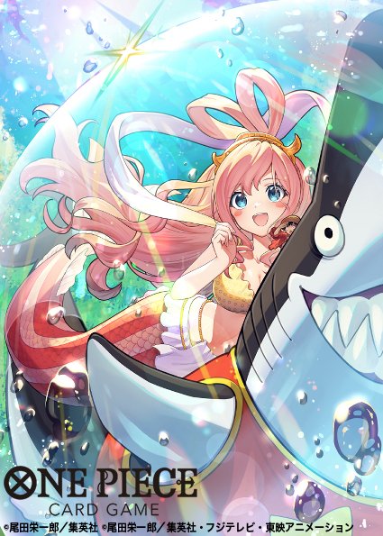1boy, 1girl, bikini, blue_eyes, commentary_request, copyright_name, fish_hair_ornament, giant
