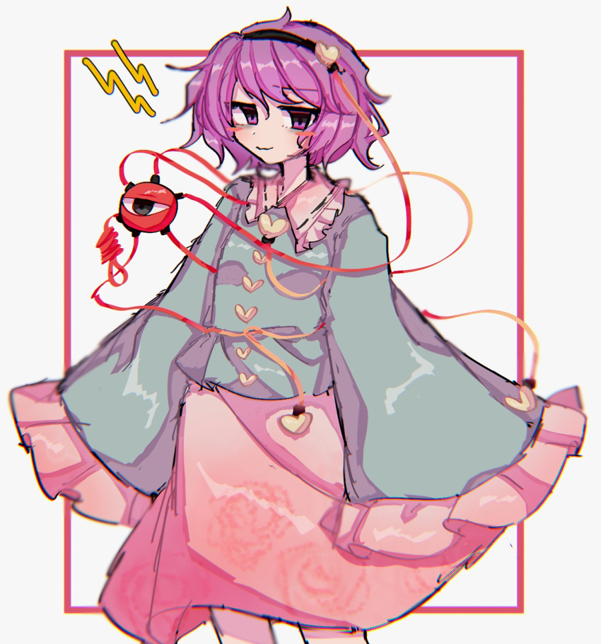 1girl, bags_under_eyes, blue_shirt, buttons, collared_shirt, frills, hair_between_eyes, hairband