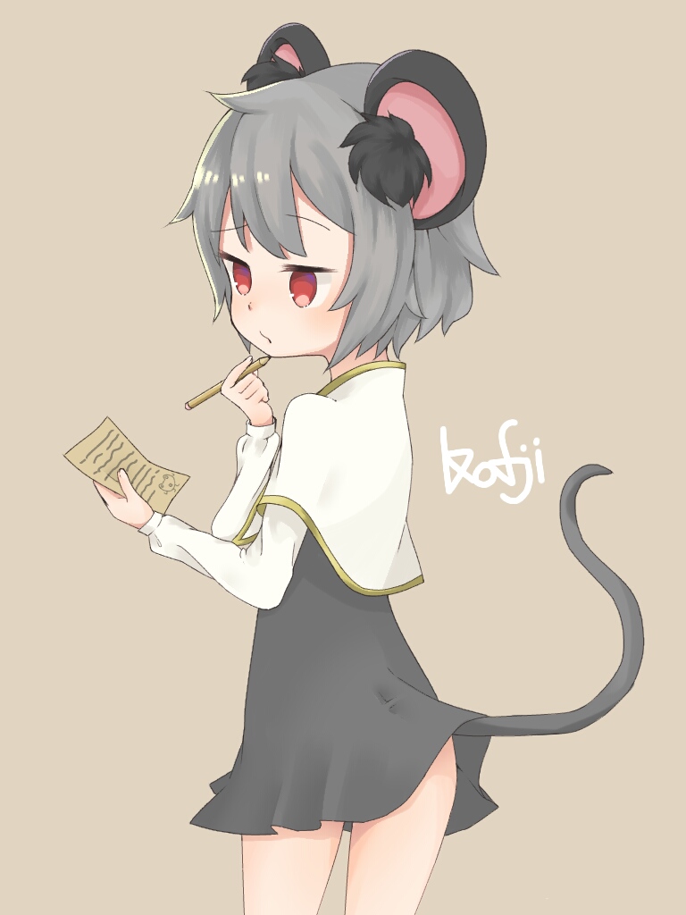 1girl, animal_ear_fluff, animal_ears, capelet, chanpuru_(nicoseiga_67544477), character_name, commentary_request, cookie_(touhou)