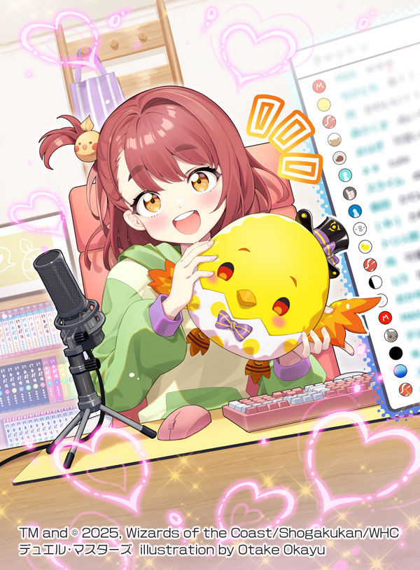 1girl, animal, bird, bob_cut, bookshelf, brown_eyes, brown_hair, computer_keyboard