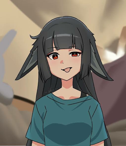 1girl, animal_ears, fox_ears, hoshimi_miyabi, long_hair, the_freakin_yui, tongue, tongue_out