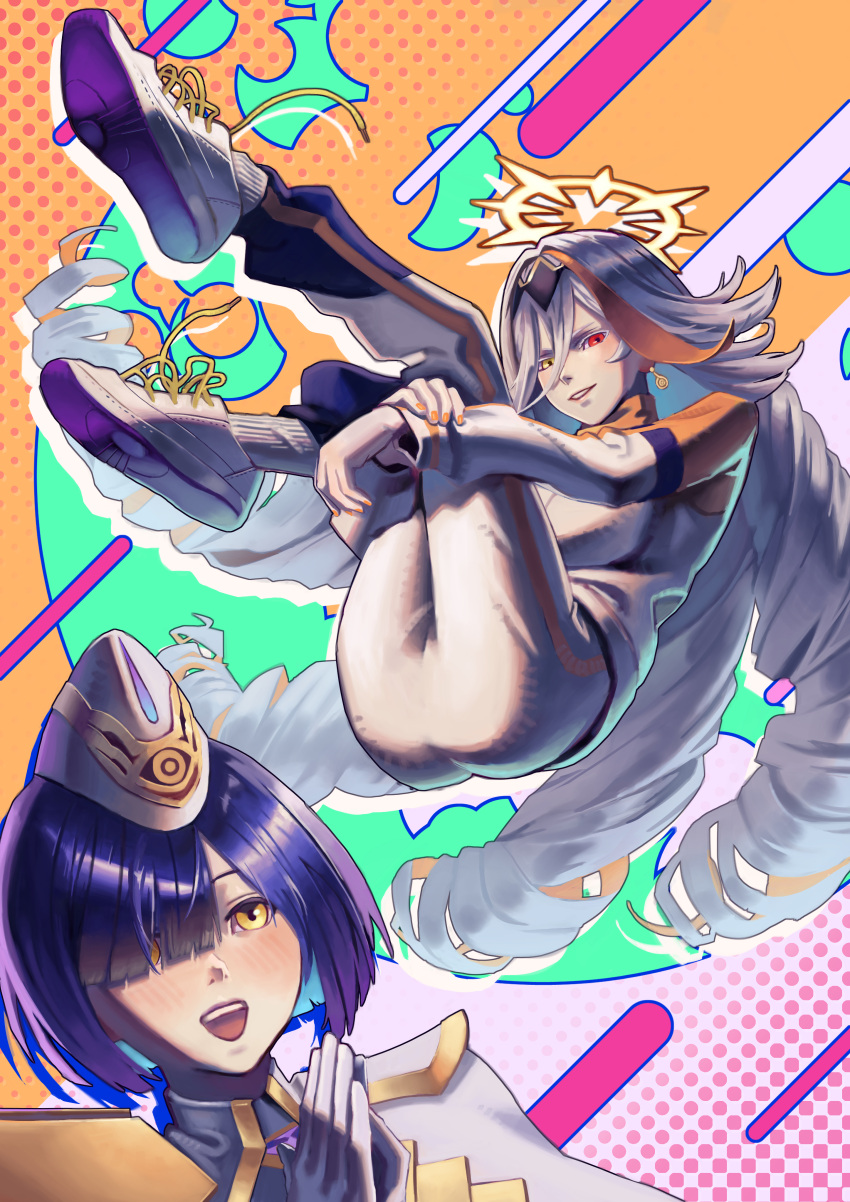 2girls, absurdres, ass, baldr_(fire_emblem_heroes), black_hair, blue_eyes, blue_hair, bob_cut