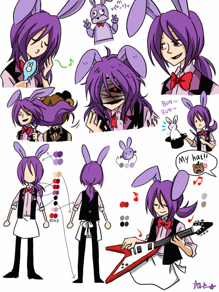 2boys, :3, animal_ears, apron, bad_id, bad_tumblr_id, black_vest, bonnie_(fnaf)