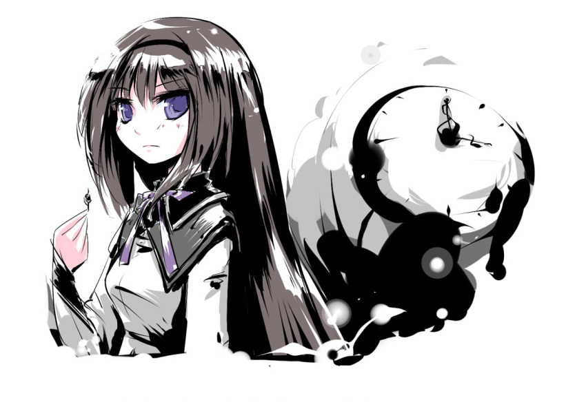 akemi_homura, bad_id, black_hair, hairband, long_hair, mahou_shoujo_madoka_magica, nyoron_(fudegatana), okisimo
