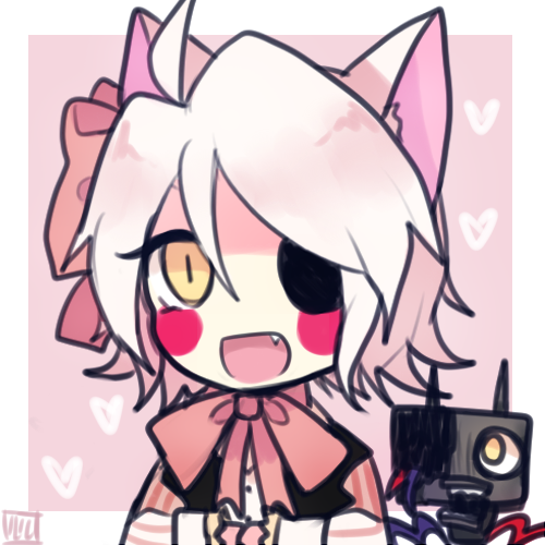 1girl, ahoge, animal_ears, bad_id, bad_tumblr_id, black_vest, bow, bowtie