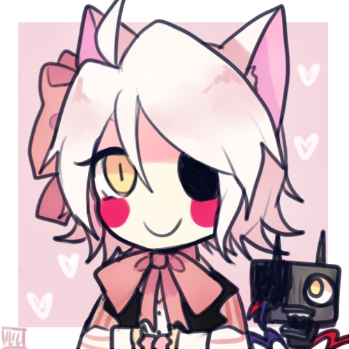 1girl, ahoge, animal_ears, bad_id, bad_tumblr_id, black_vest, bow, bowtie