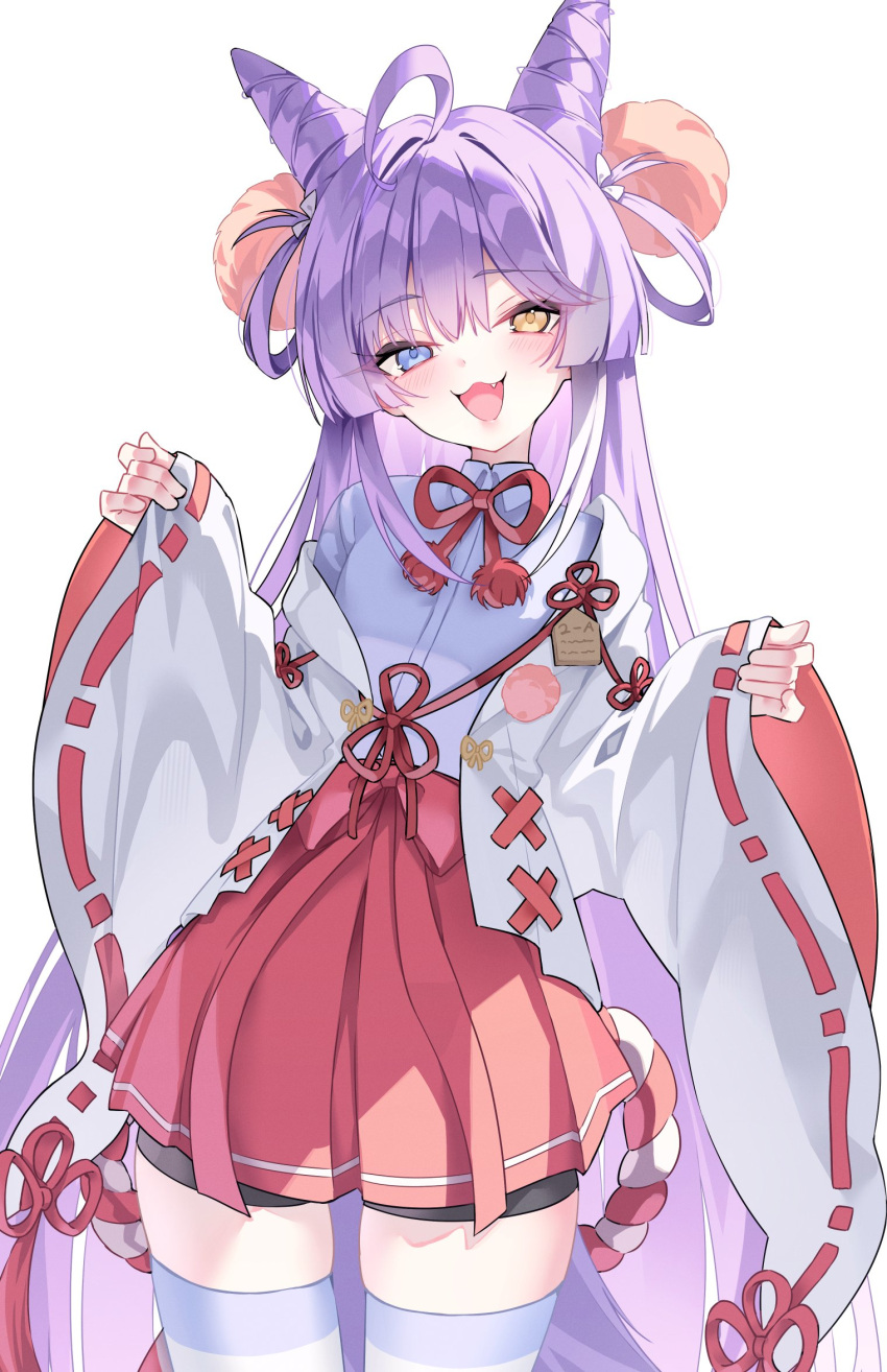 1girl, :3, :d, ahoge, bike_shorts, blue_eyes, cone_hair_bun, daimi_94