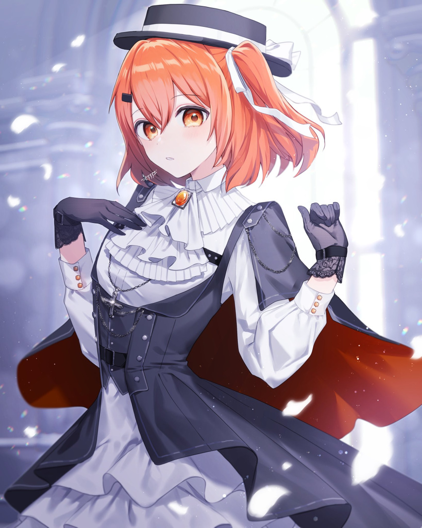 1girl, a.i._voice, adachi_rei, alternate_costume, arched_window, aristocratic_clothes, ascot, belt