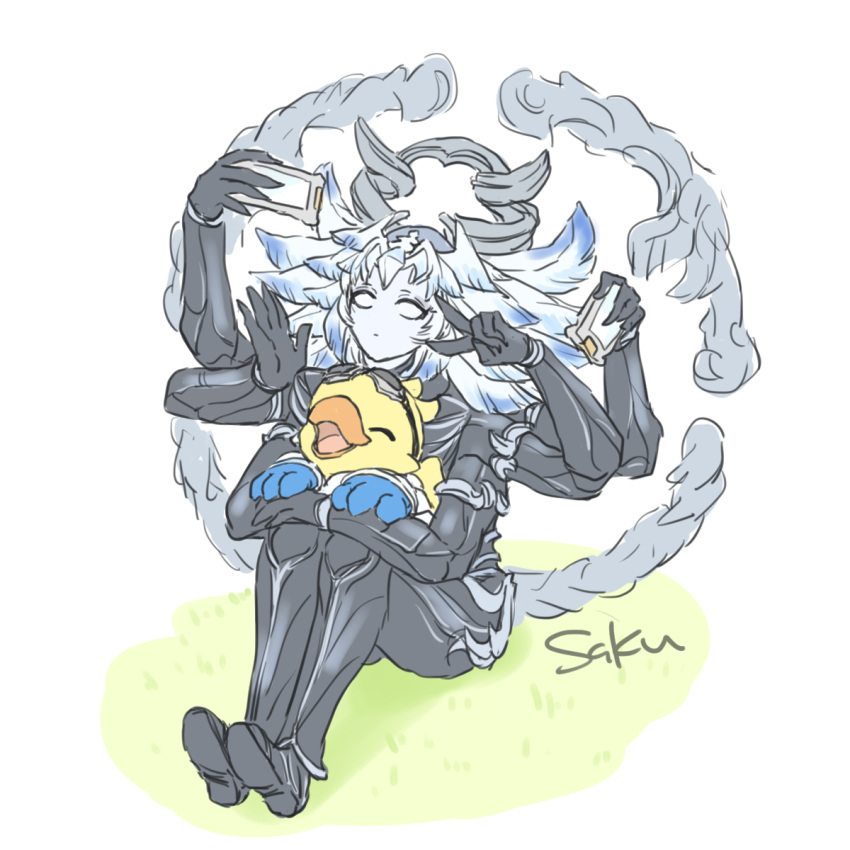 1other, :|, alpha_(ff14), alpha_omega_(ff14), artist_name, blank_eyes, chocobo, closed_mouth