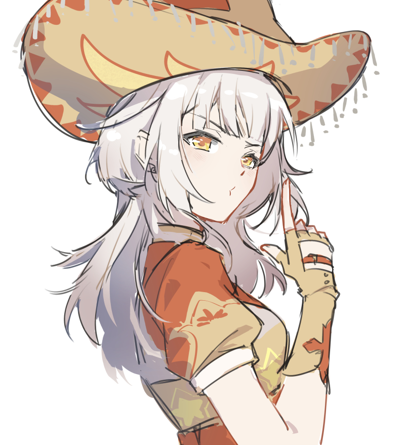 1girl, adventure_ride_(infinity_nikki), blowing, blunt_bangs, brown_gloves, brown_hat, brown_vest, cat_princess