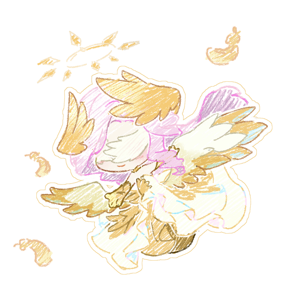 1girl, absurdly_long_hair, bare_shoulders, bird_wings, cat_princess, chibi, chinese_commentary, choker