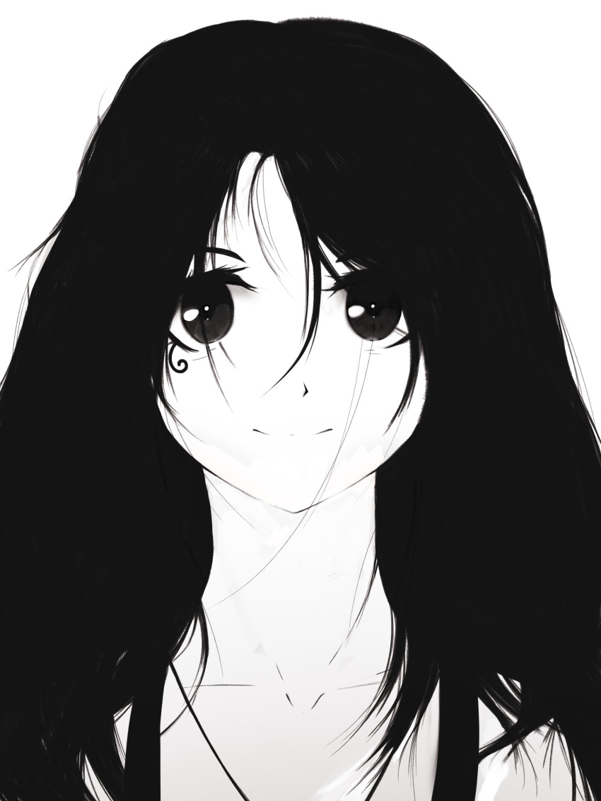 1girl, absurdres, black_eyes, black_hair, closed_mouth, collarbone, commentary, death_of_the_endless