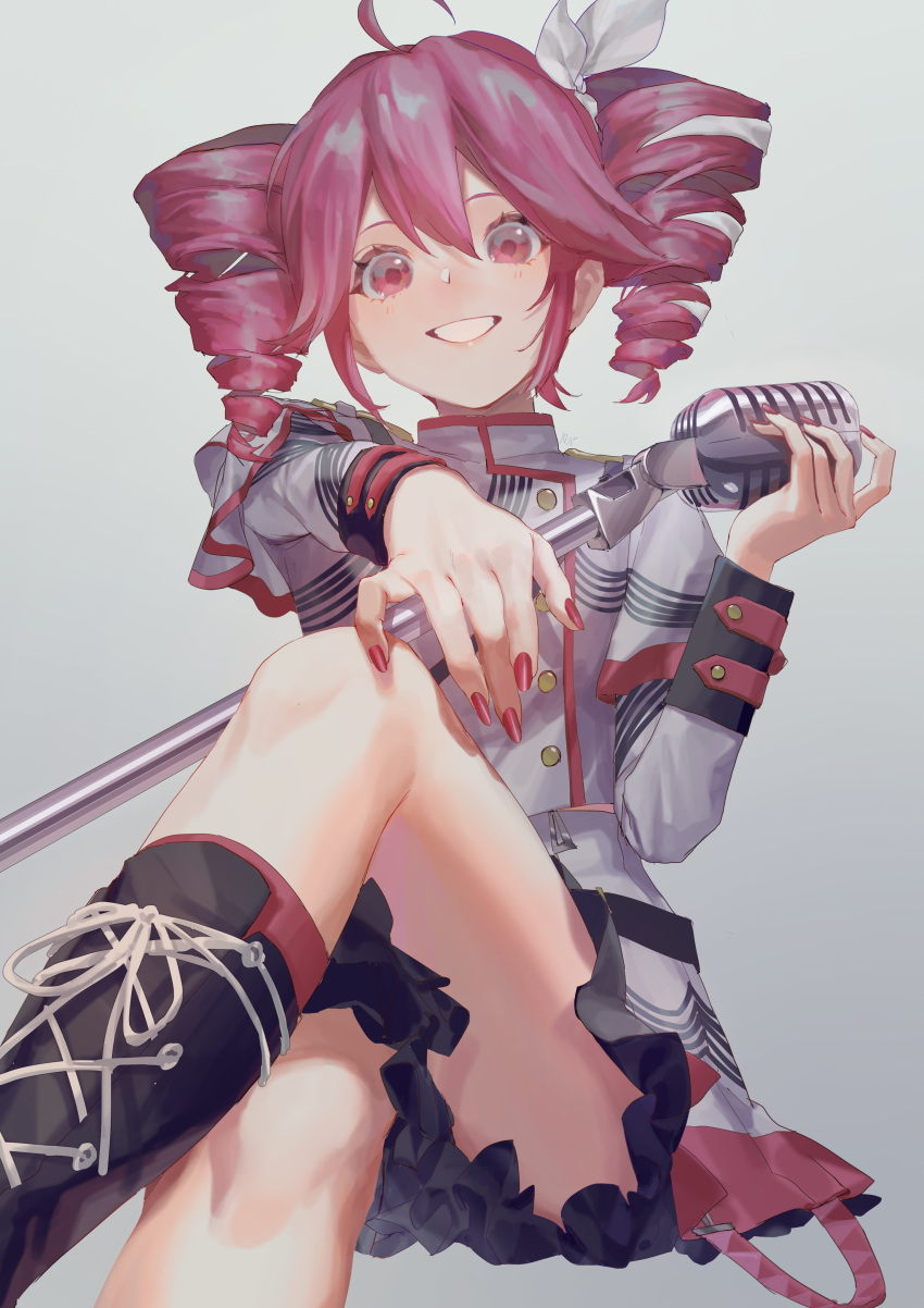 1girl, absurdres, ahoge, belt, birthday, black_belt, black_boots, black_skirt