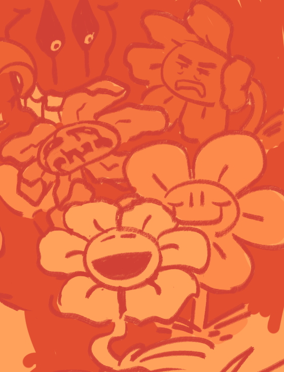 1boy, 2023, 2d, digital_media, flower, flower_focus, flowey_(undertale), male