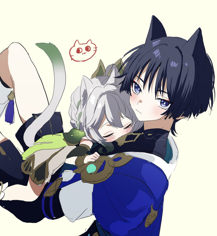 1boy, 1girl, animal_ears, animal_print, anklet, aqua_gemstone, armlet, belt