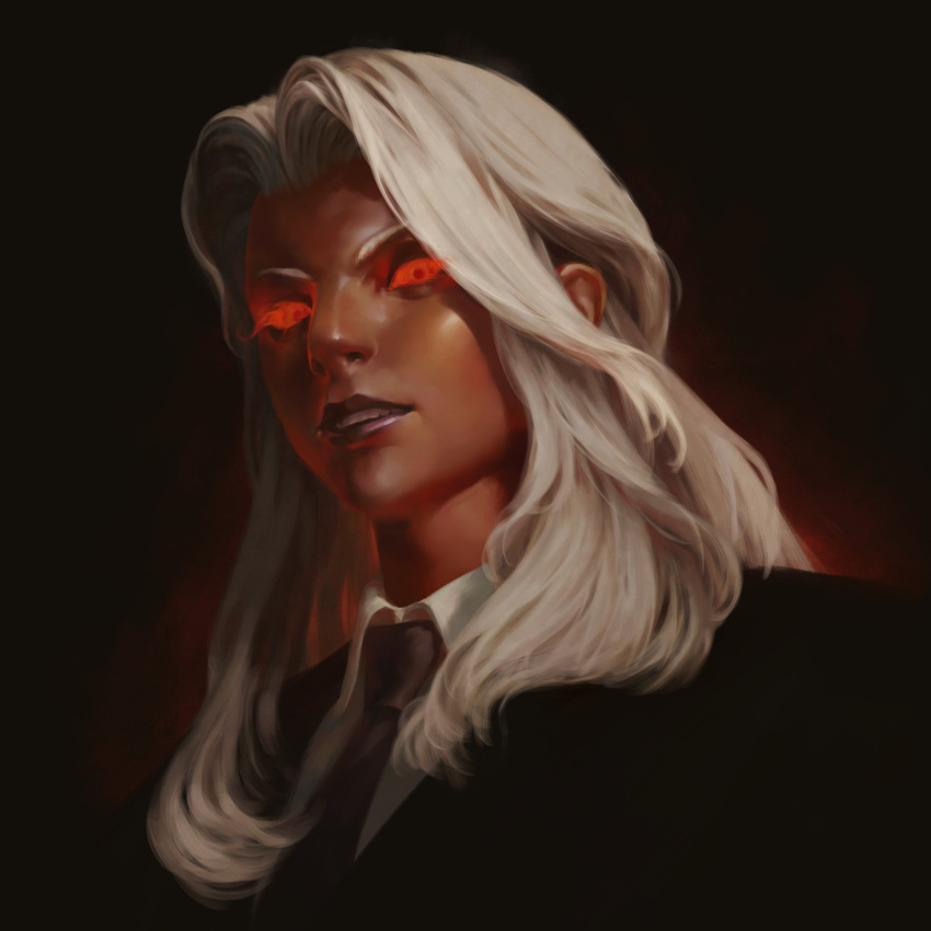 1girl, absurdres, collared_shirt, dark-skinned_female, dark_skin, final_fantasy, final_fantasy_xiv, formtheheadcom