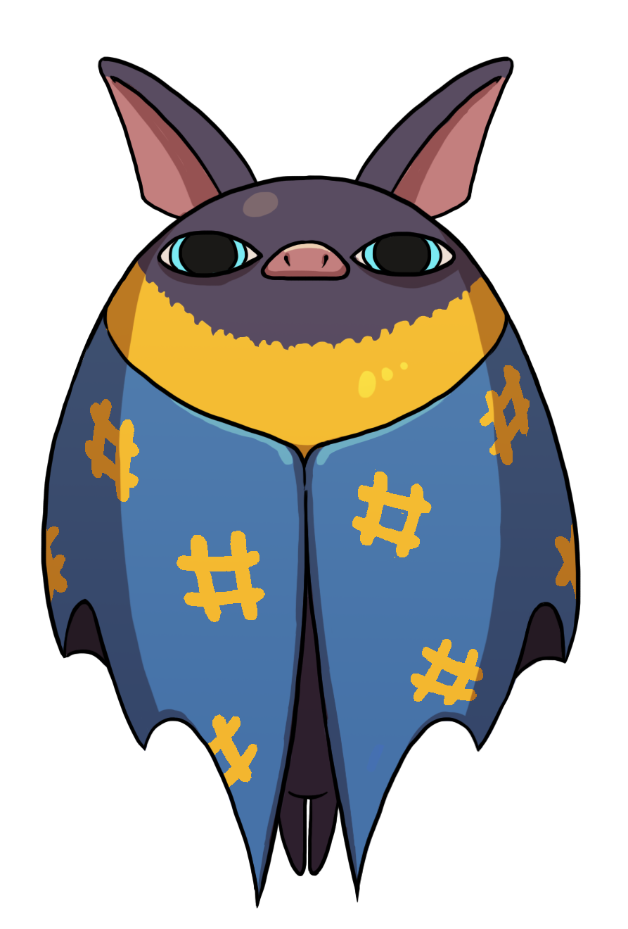 bat_(animal), blue_eyes, full_body, hashtag, highres, hikikoumori, looking_at_viewer, no_humans