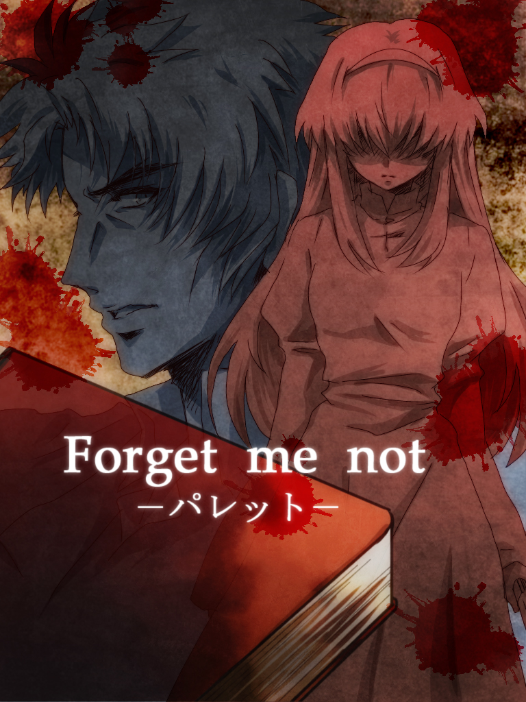 1boy, 1girl, b.d_(palette), blood, book, dress, hair_over_eyes, hairband, long_hair, palette_(game), palette_~forget-me-not~, shaded_face, shiina_satsuki_(pixiv2890507), short_hair, sianos_b._sian