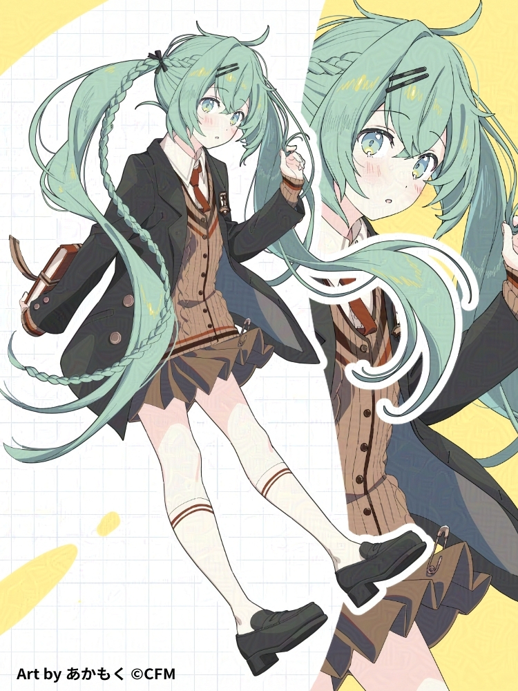 1girl, :o, adversarial_noise, ahoge, akamoku, black_jacket, black_ribbon, black_shoes