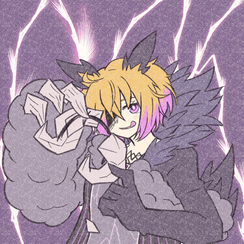 1girl, animal_ears, black_dress, blonde_hair, claws, coat, don_quixote_(project_moon), dress