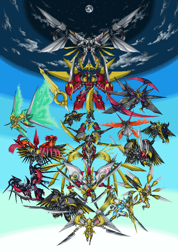 character_request, check_character, clouds, commentary_request, duel_monster, holding, holding_sword, holding_weapon, matsu_niwatori, moon, number_39_utopia, number_39_utopia_double, number_39_utopia_roots, number_c39_utopia_ray, number_c39_utopia_ray_v, number_c39_utopia_ray_victory, number_s39_utopia_prime, pixel_art, star_(sky), sword, trait_connection, weapon, wings, yu-gi-oh!, yu-gi-oh!_zexal, zw_-_sylphid_wing, zw_-_ultimate_shield