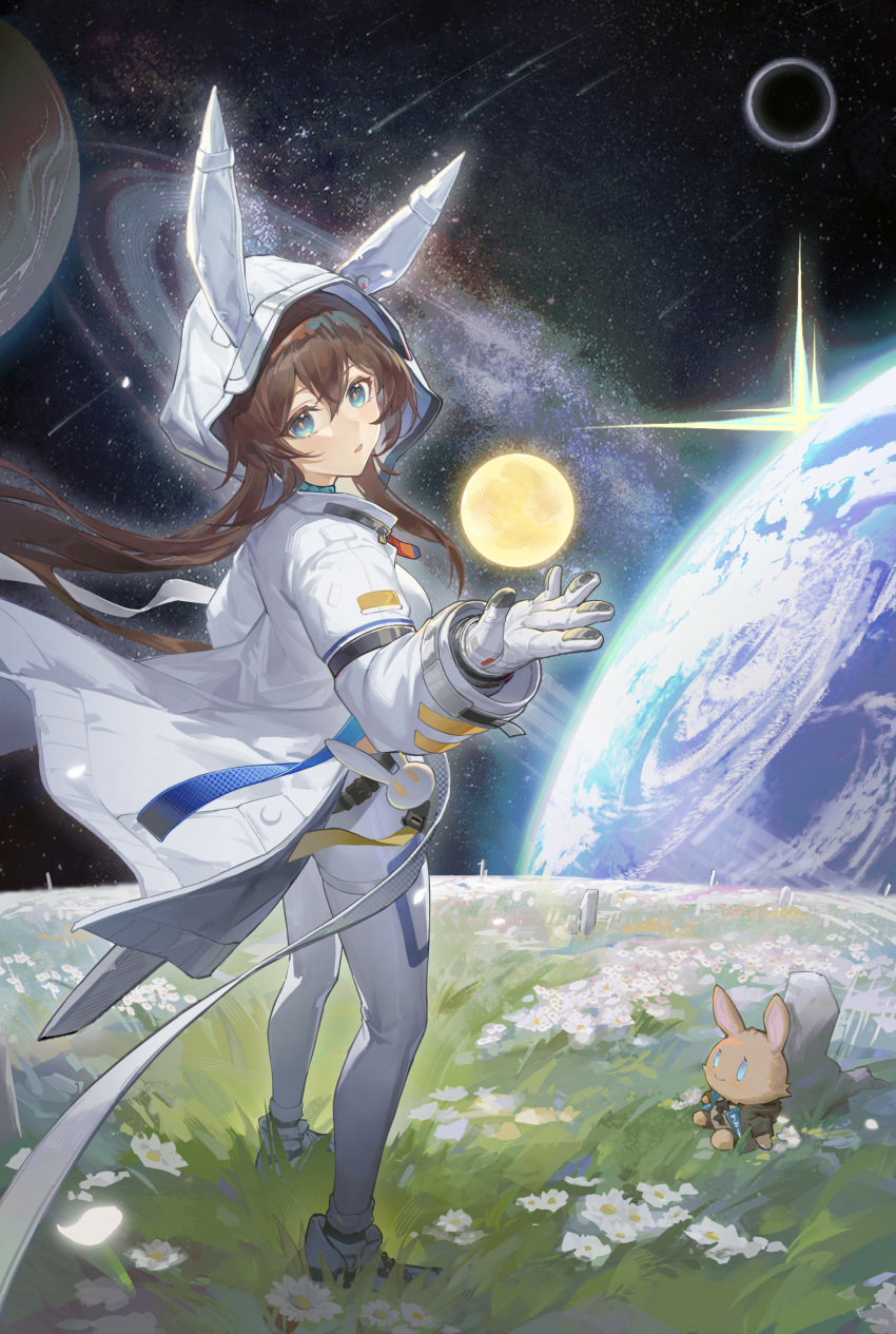 1girl, absurdres, amiya_(arknights), amiya_(guard)_(arknights), amiya_(guard)_(touch_the_stars)_(arknights), arknights, blue_eyes, brown_hair