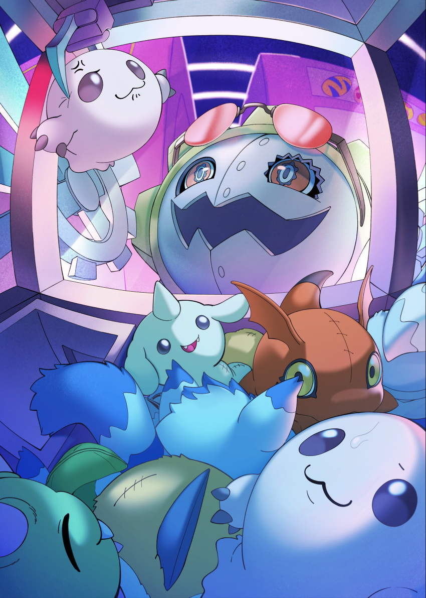absurdres, budmon, crane_game, digimon, digimon_(creature), gears, gigimon, gummymon