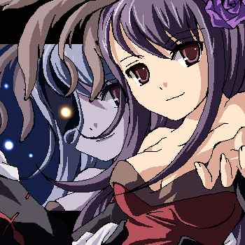 bare_shoulders, beatrice_(wild_arms), beatrice_(wild_arms_3), black_hair, breasts, dual_persona, enoo, feathers