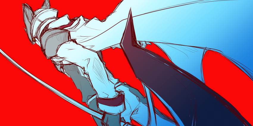 1boy, akame_ga_kill!, armor, bulat, cape, from_behind, gloves, grey_gloves