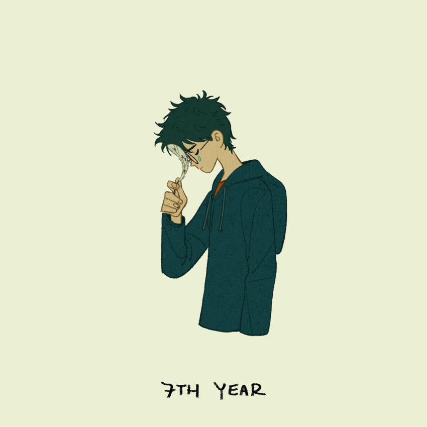 1boy, age_progression, bird, black_hair, black_hoodie, cropped_torso, crying, feathers