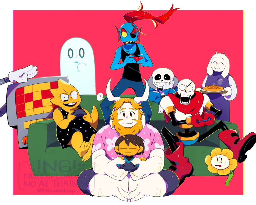 1other, 3boys, 3girls, =_=, ?, ^_^, alphys, asgore_dreemurr