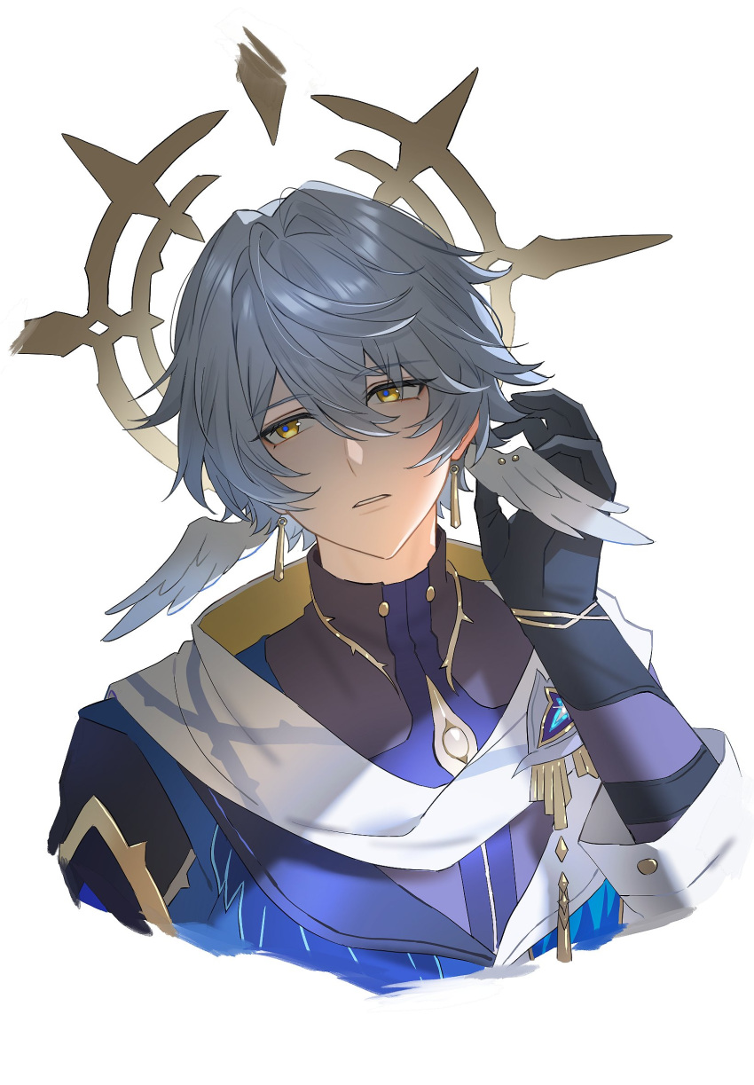 0p78xopwsj83779, 1boy, gold_halo, grey_hair, halo, head_wings, highres, honkai:_star_rail