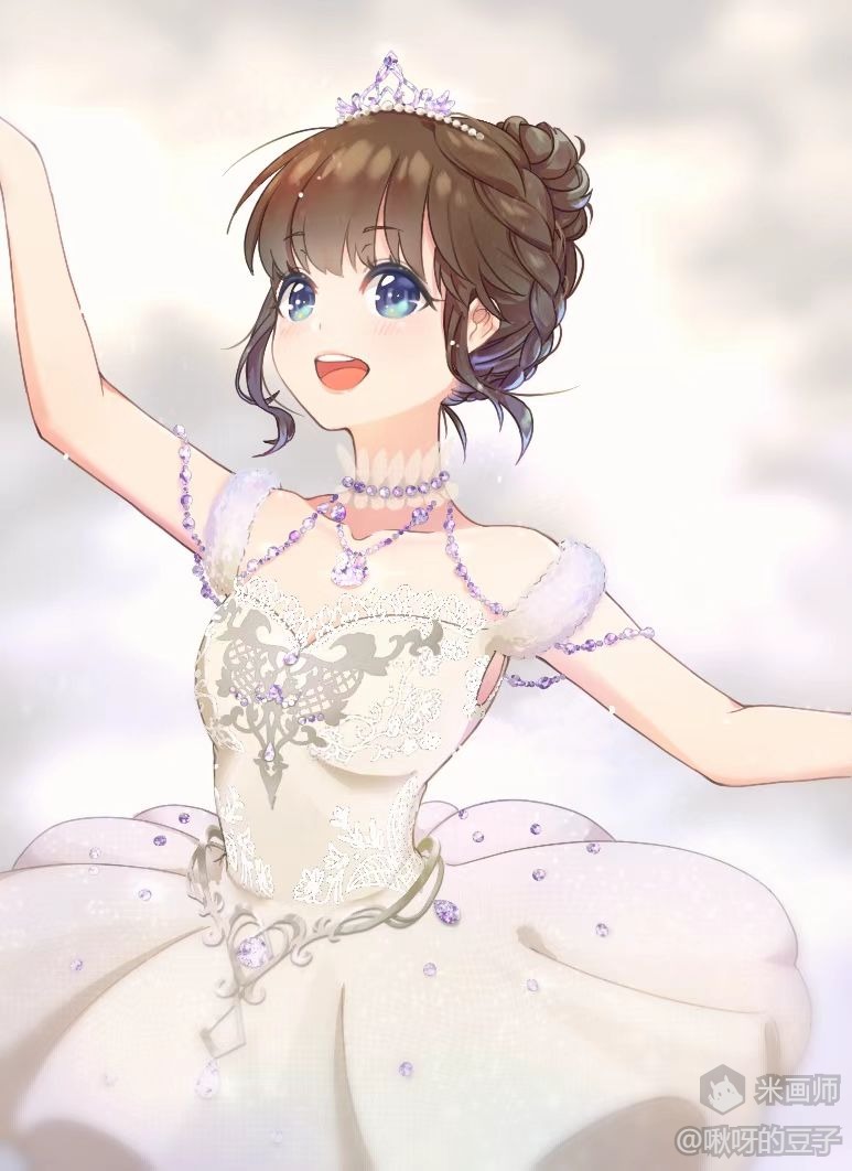 1girl, arm_up, armlet, ballerina, bare_arms, bare_shoulders, bead_choker, beads