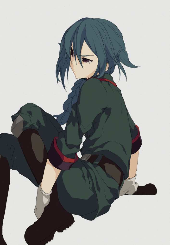 braid, gloves, green_hair, inazuma_eleven, inazuma_eleven_(series), kaimuari, long_hair, military