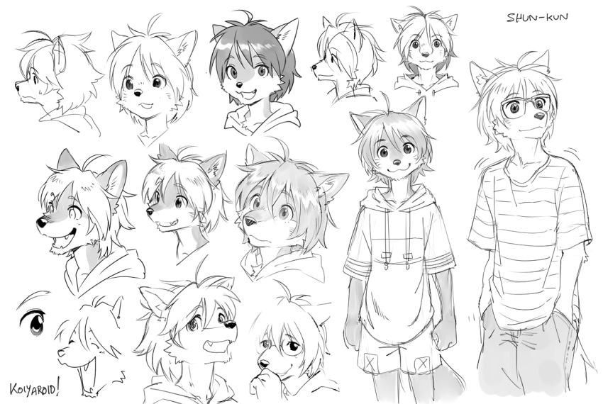 1boy, animal_ears, artist_name, character_name, closed_mouth, english_commentary, fang, furry