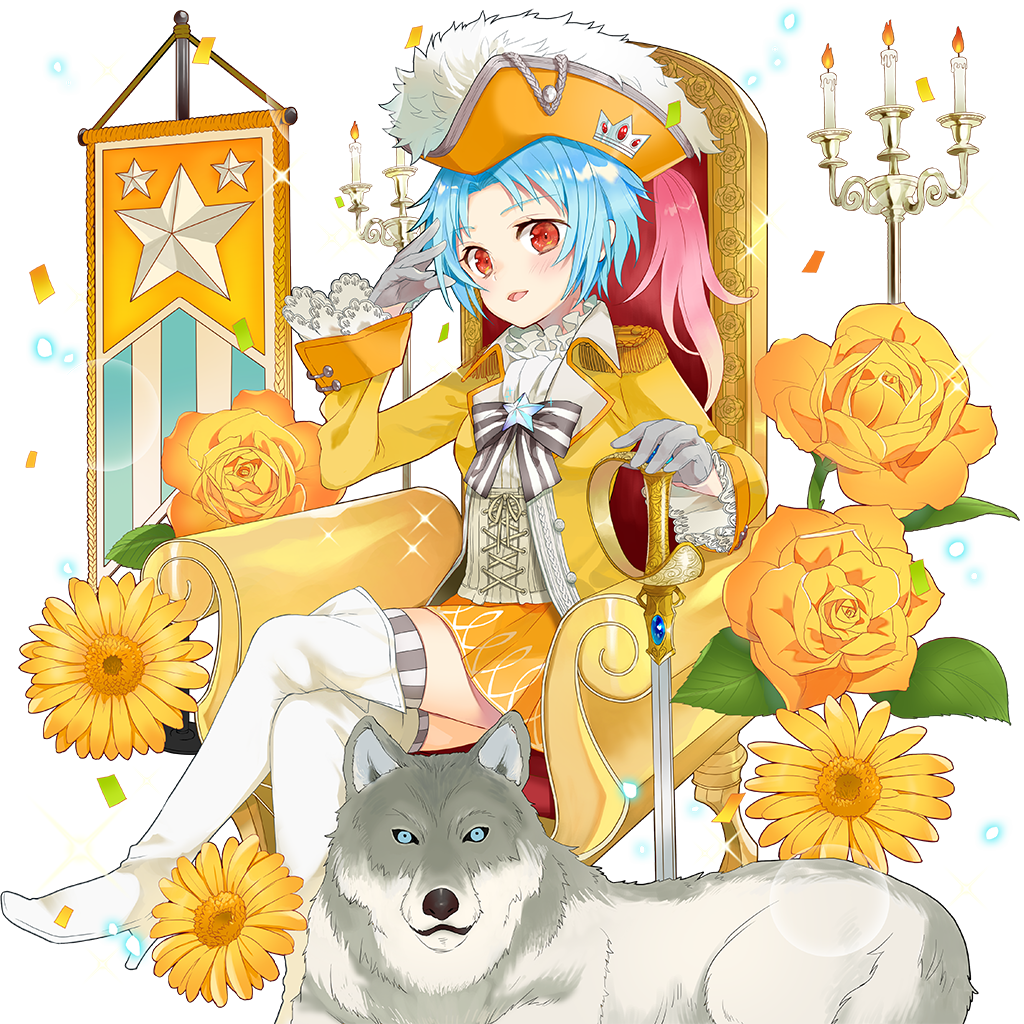 1girl, blue_hair, boots, bow, bowtie, candle, flower, gloves