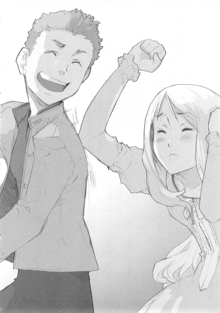 blush, closed_eyes, dress, elmer_albatross, enami_katsumi, eyes_closed, highres, laughing