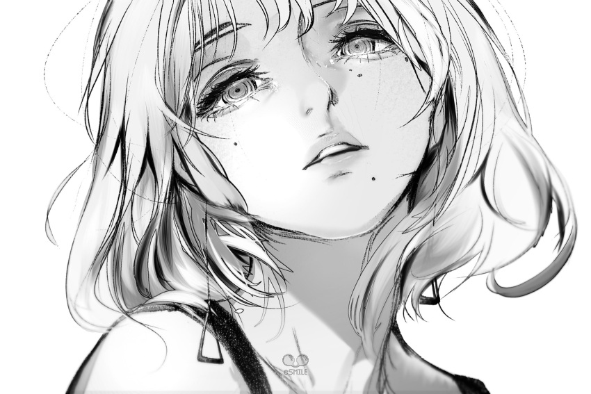 1girl, artist_logo, artist_name, chainsaw_man, close-up, death_devil_(chainsaw_man), earrings, esmile