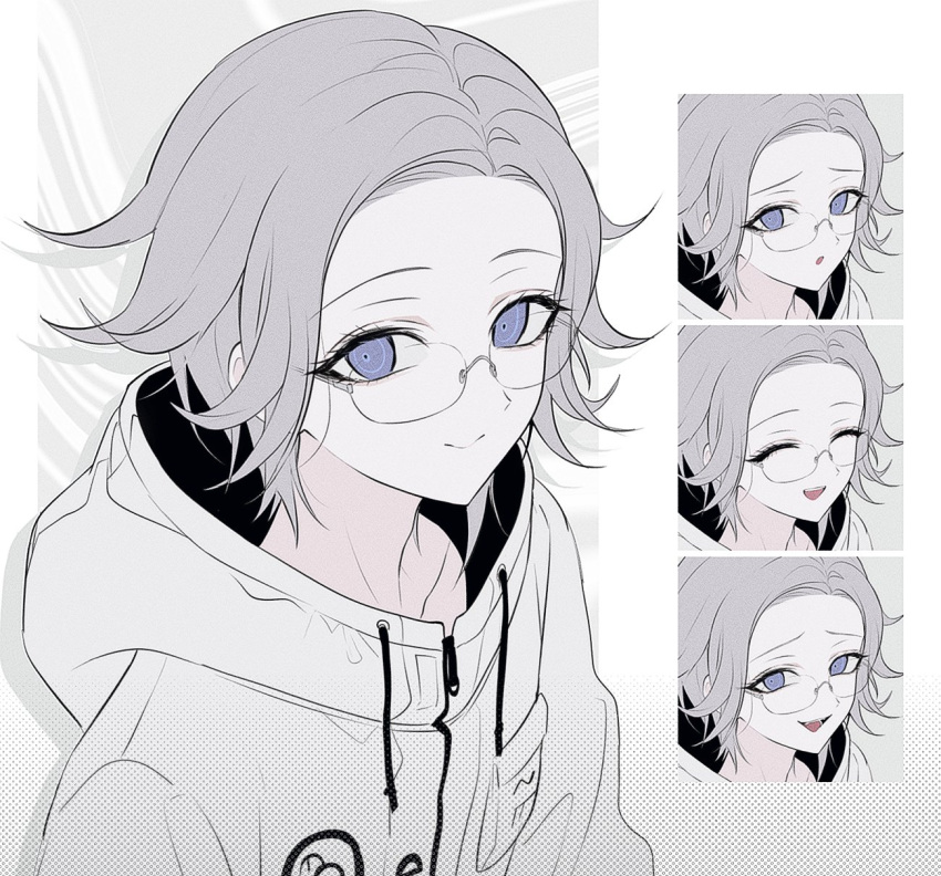 1boy, 4ro_1011, :o, ^_^, aotsuki_eito, breast_pocket, closed_eyes, collarbone