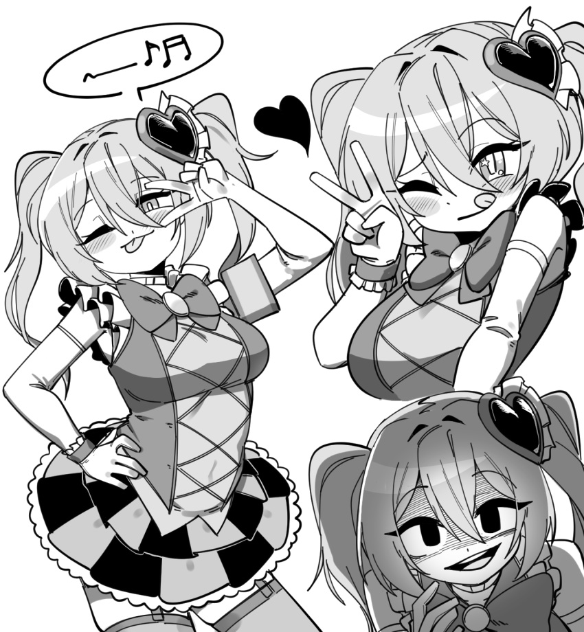 1girl, :3, :q, armband, blush, bow, bowtie, closed_mouth